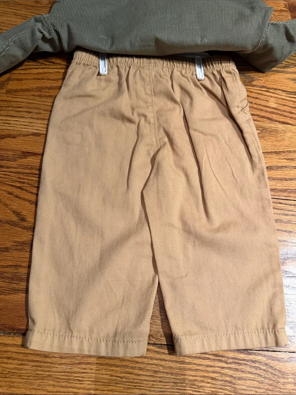 Kids Matching Set - Olive Jacket & Tan Pants